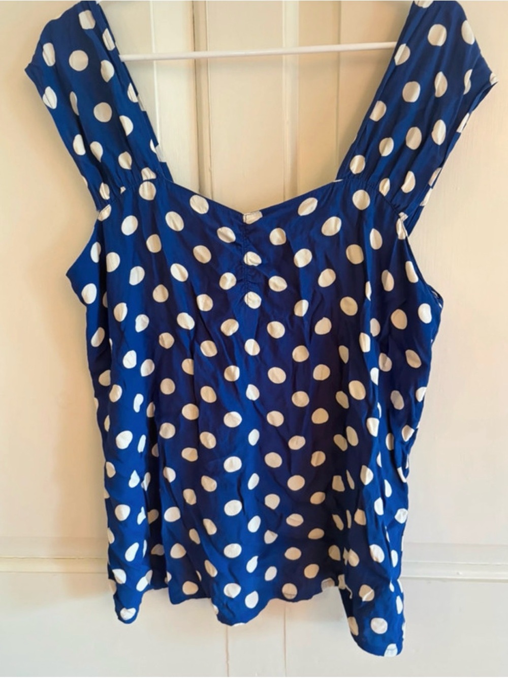 Vintage Carole Little Blue/White Polka Dot Tank Top Women’s Large